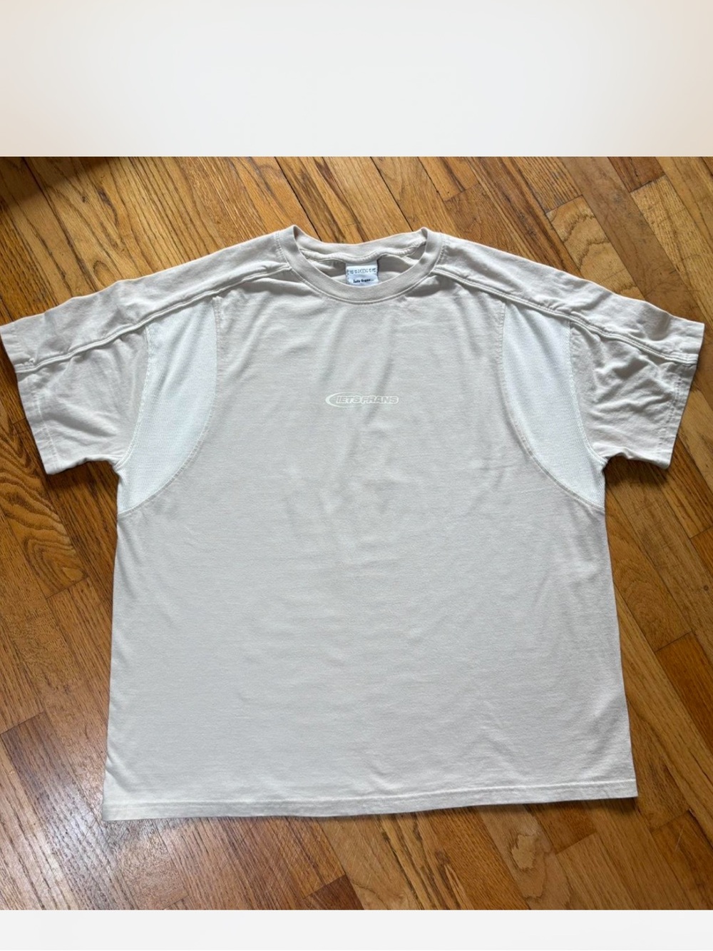 Iets franz cotton Crew Neck Short Sleeve Shirt in Off-White size medium